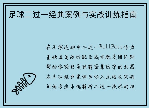 足球二过一经典案例与实战训练指南